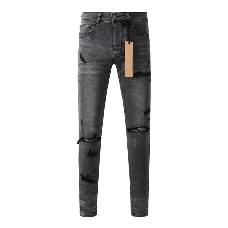 Distressed Jean Rip - Pantalon en jean déchiré pour hommes,