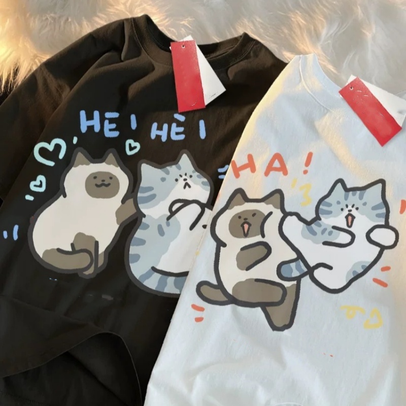 Street Fashion Japan 2025 - ZAZOMDE 2025 drôle chat imprimé haute