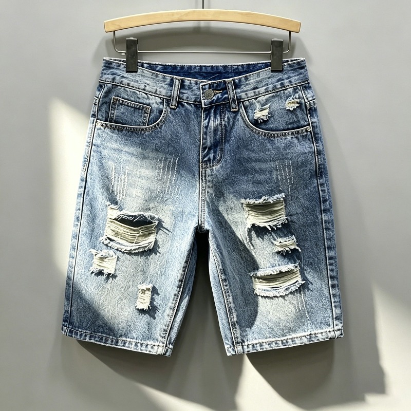 Distressed Jean Rip - Shorts en jean déchirés style coréen