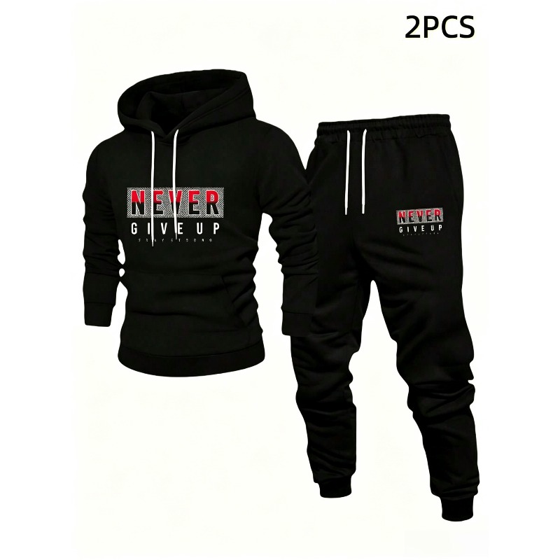 Street Fashion China - NEVER GIVE UP Ensemble Imprimé Alphabet