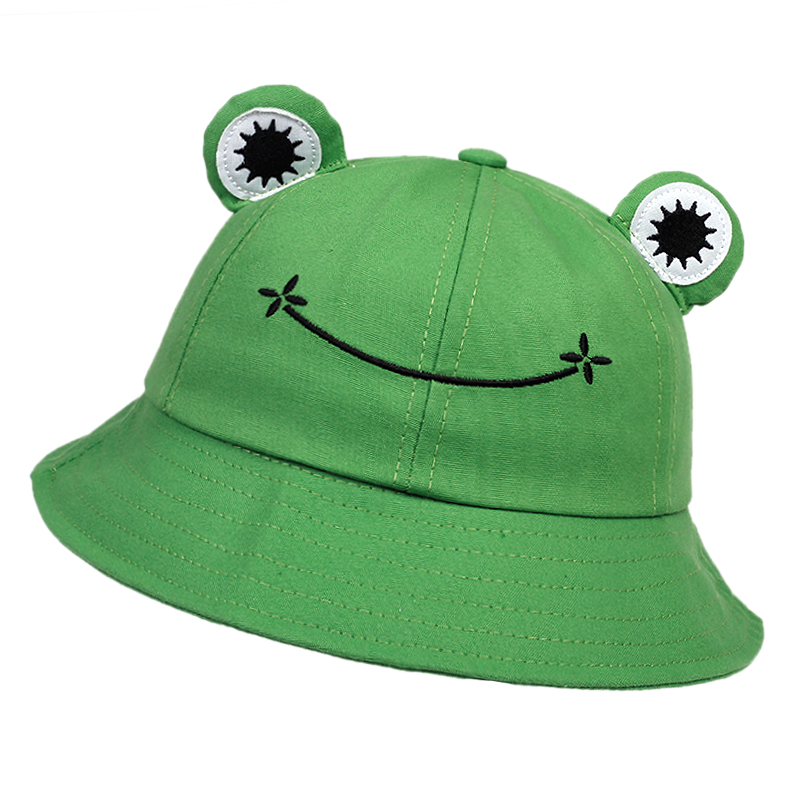 Bucket Hat Embroidered - Chapeaux Bob Mignons à Motif Grenouille