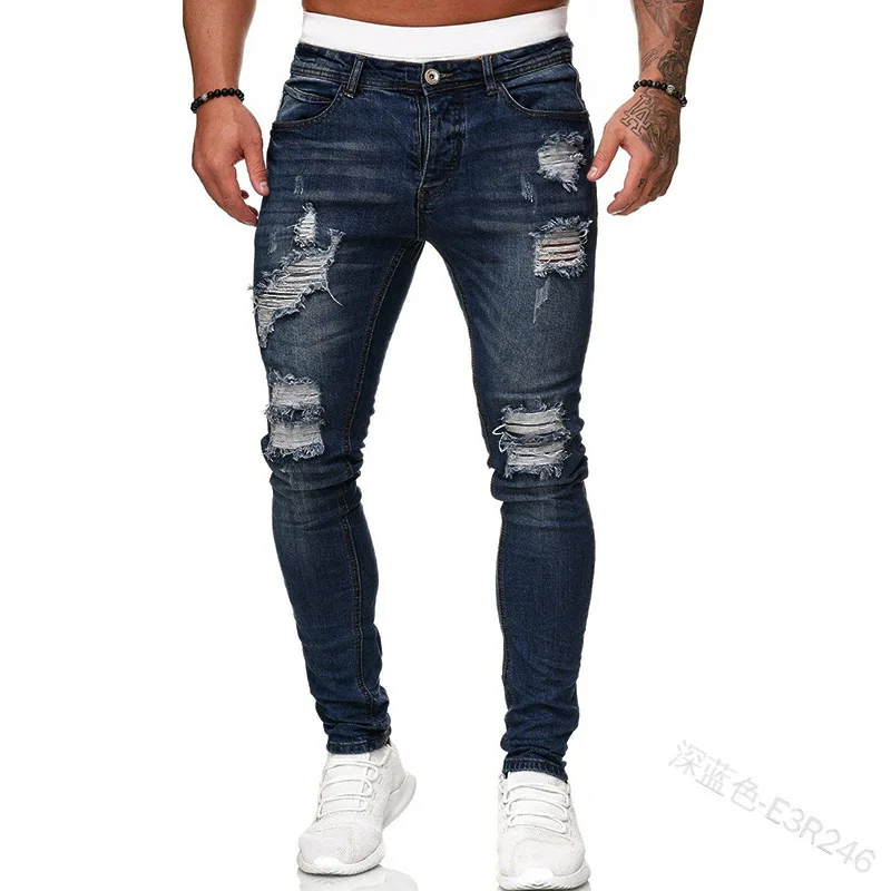 Distressed Jean Rip - Jean déchiré pour hommes, pantalon en
