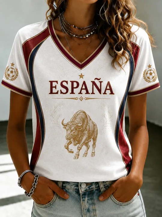 Street Fashion In Spain - T-shirt de supporter de football d'Espagne