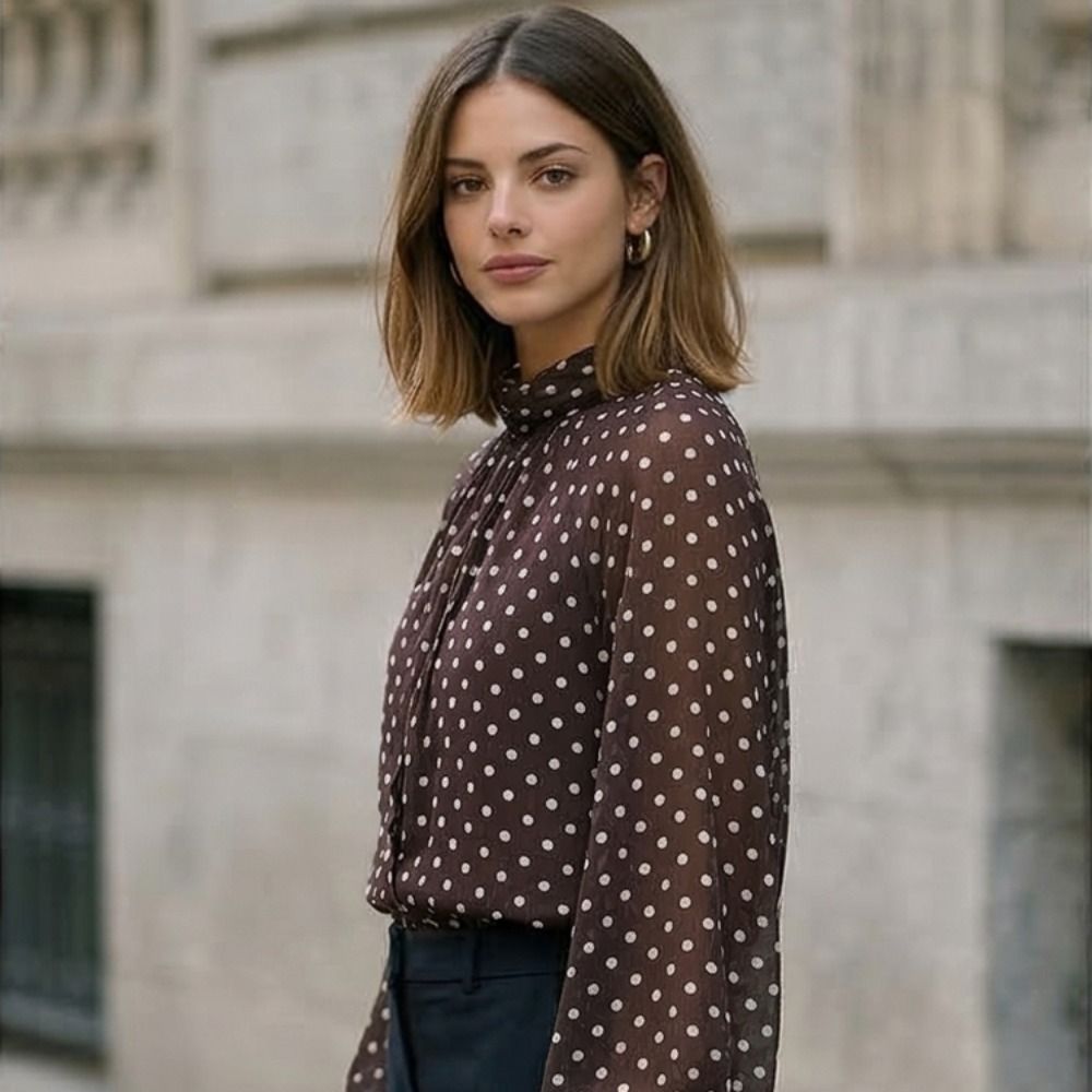 Chemisier à manches longues im - Street Fashion Necklace avis et prix