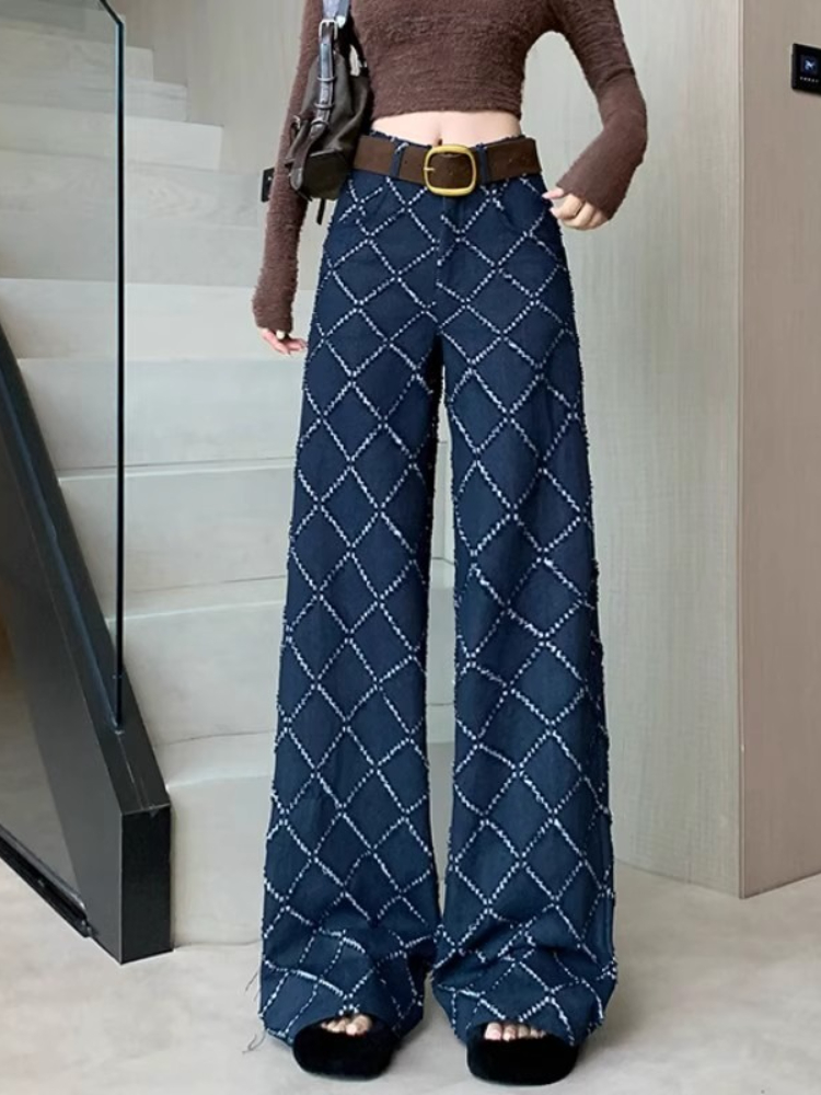 Jean Jacquard de rue Vintage p - Street Fashion Fall 2025 avis et prix