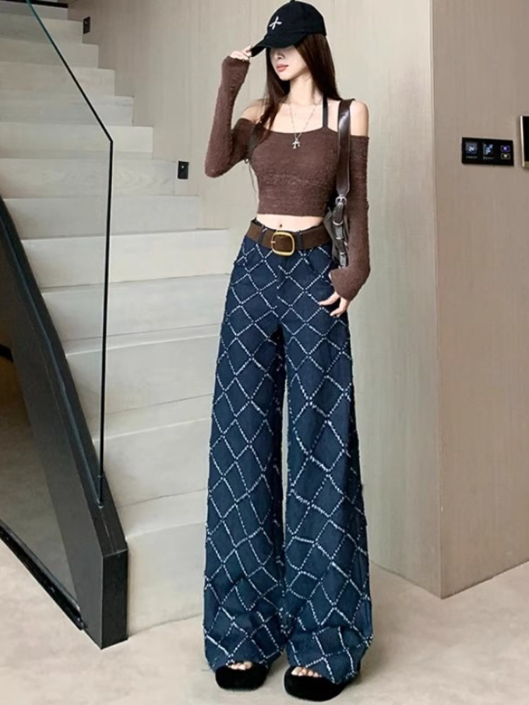 Jean Jacquard de rue Vintage p - Street Fashion Fall 2025 avis et prix