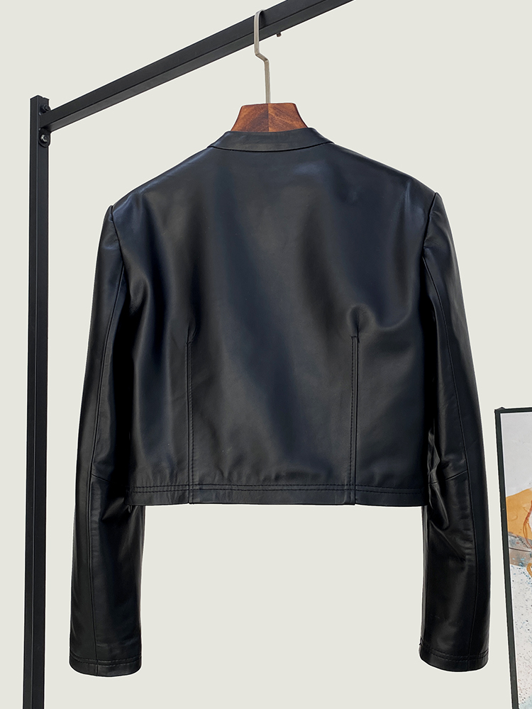 Manteau court en cuir véritabl - Street Fashion Fall 2025 avis et prix