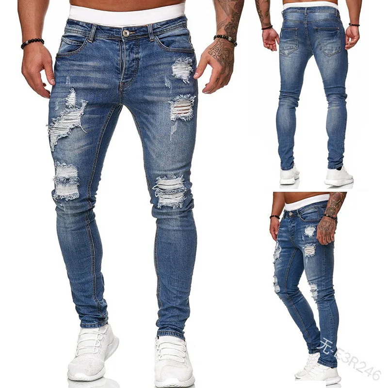 Jean déchiré pour hommes, pant - Distressed Jean Rip avis et prix