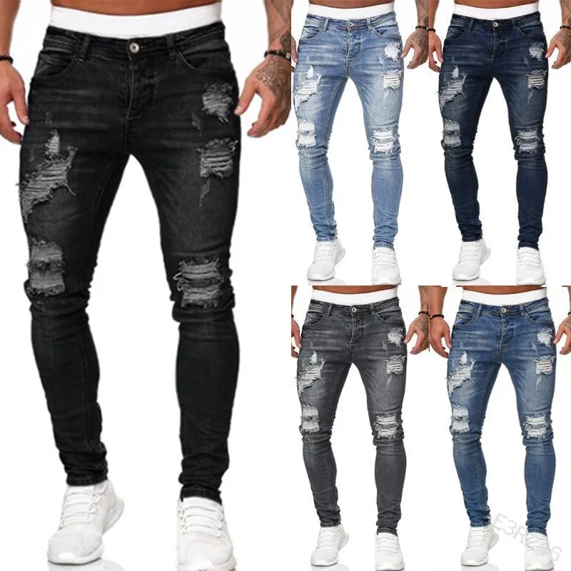 Jean déchiré pour hommes, pant - Distressed Jean Rip avis et prix