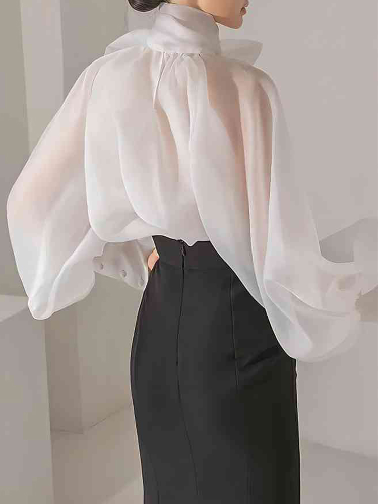 Chemise élégante à manches lan - Street Fashion Necklace avis et prix