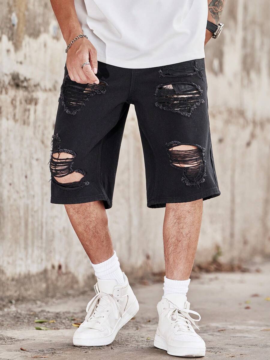 Shorts en jean déchirés décont - Distressed Jean Rip avis et prix