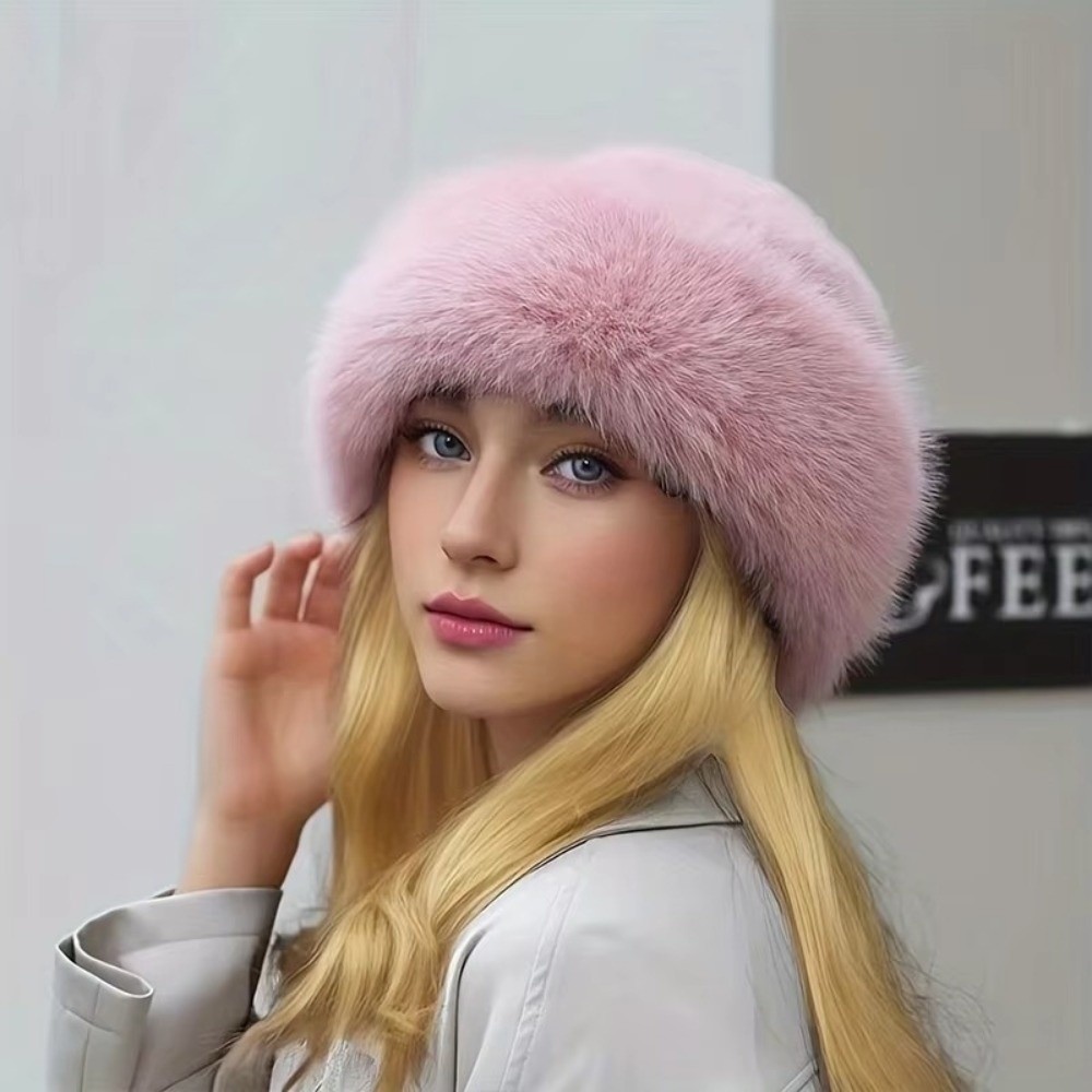 Chapeau d'hiver en fourrure mo - Bucket Hat Embroidered avis et prix