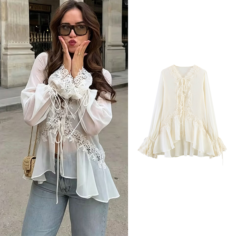 Chemisiers en dentelle pour fe - Street Fashion Necklace avis et prix