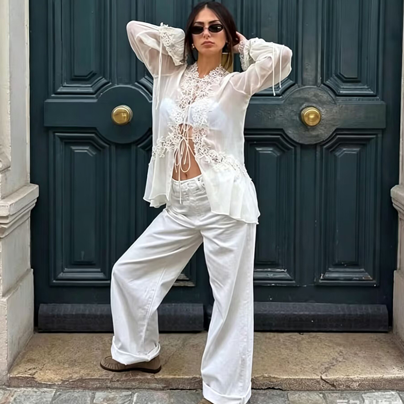 Chemisiers en dentelle pour fe - Street Fashion Necklace avis et prix