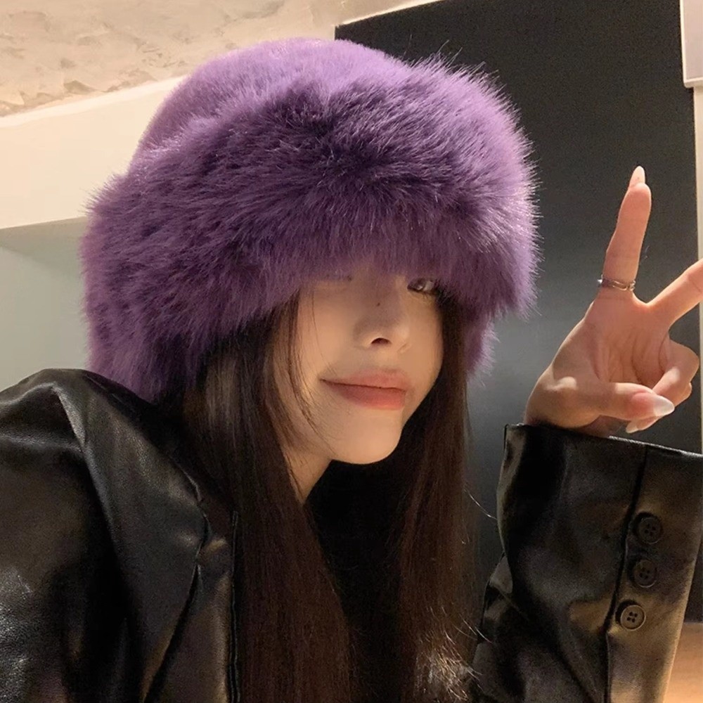 Chapeau d'hiver en fourrure mo - Bucket Hat Embroidered avis et prix