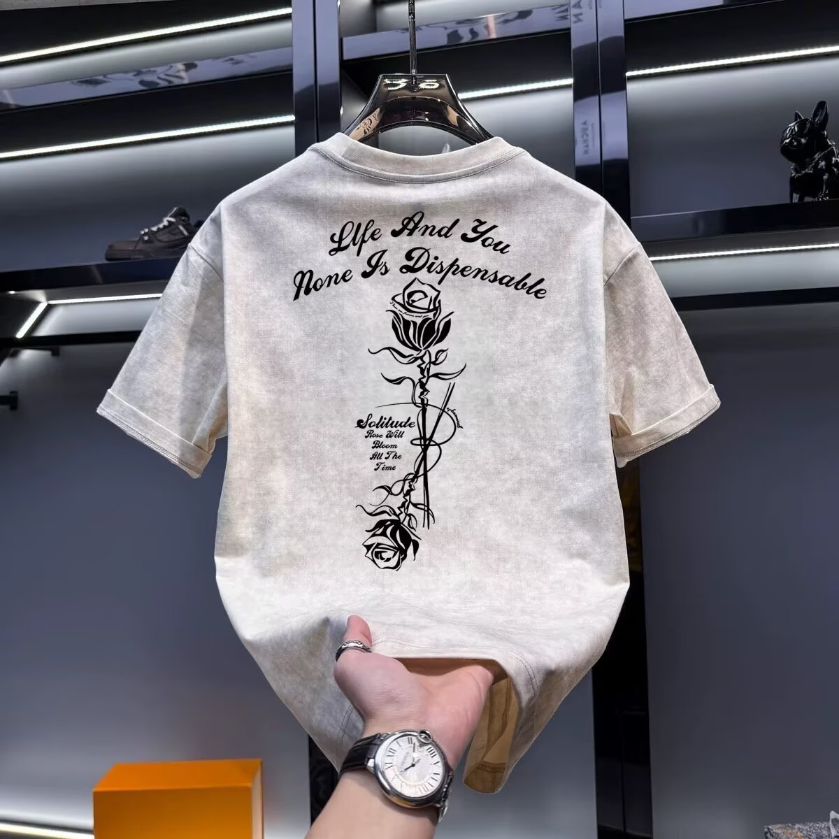 T-shirt kaki pour hommes d'été - Street Fashion In Chinese avis et prix
