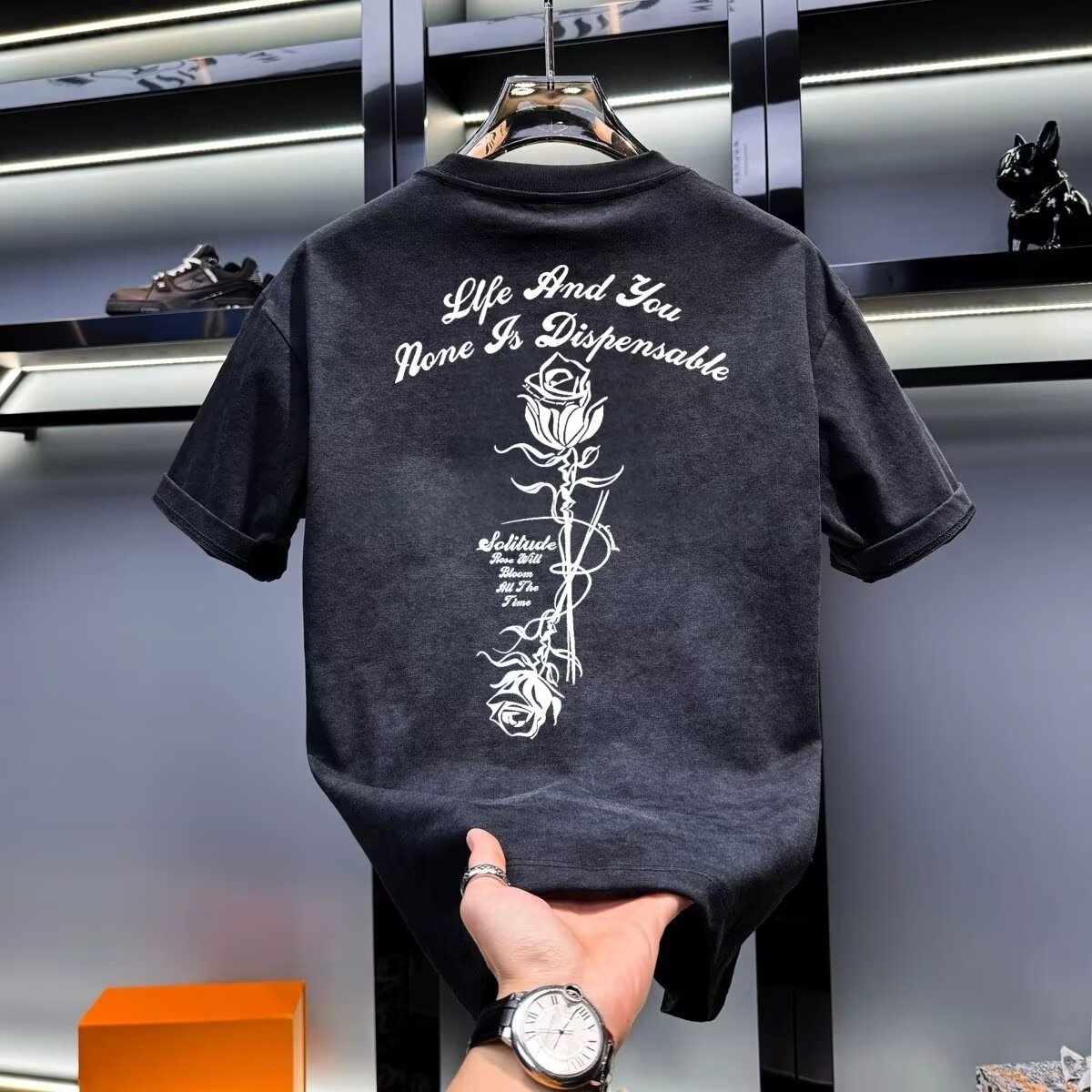 T-shirt kaki pour hommes d'été - Street Fashion In Chinese avis et prix