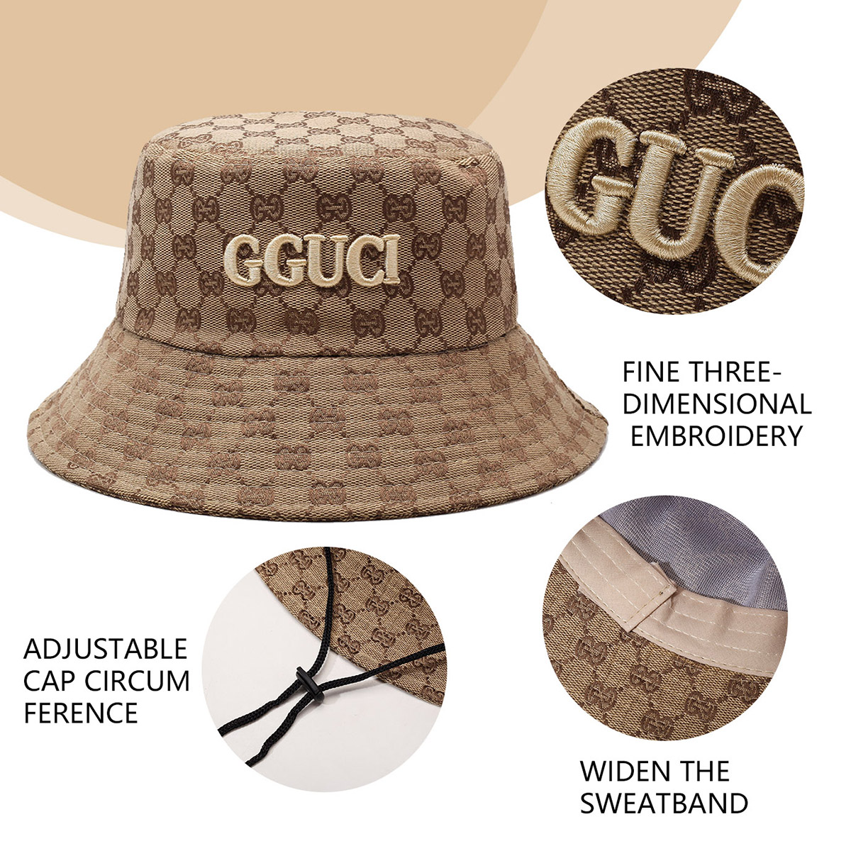 Chapeau seau unisexe avec lett - Bucket Hat Embroidered avis et prix
