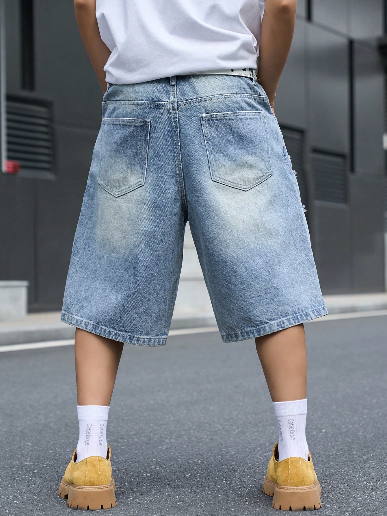 Shorts en jean ample pour homm - Distressed Jean Rip avis et prix