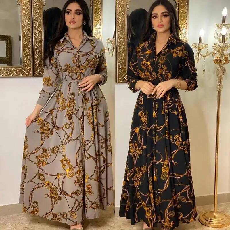 Robe longue élégante multicolo - Street Fashion Dubai avis et prix